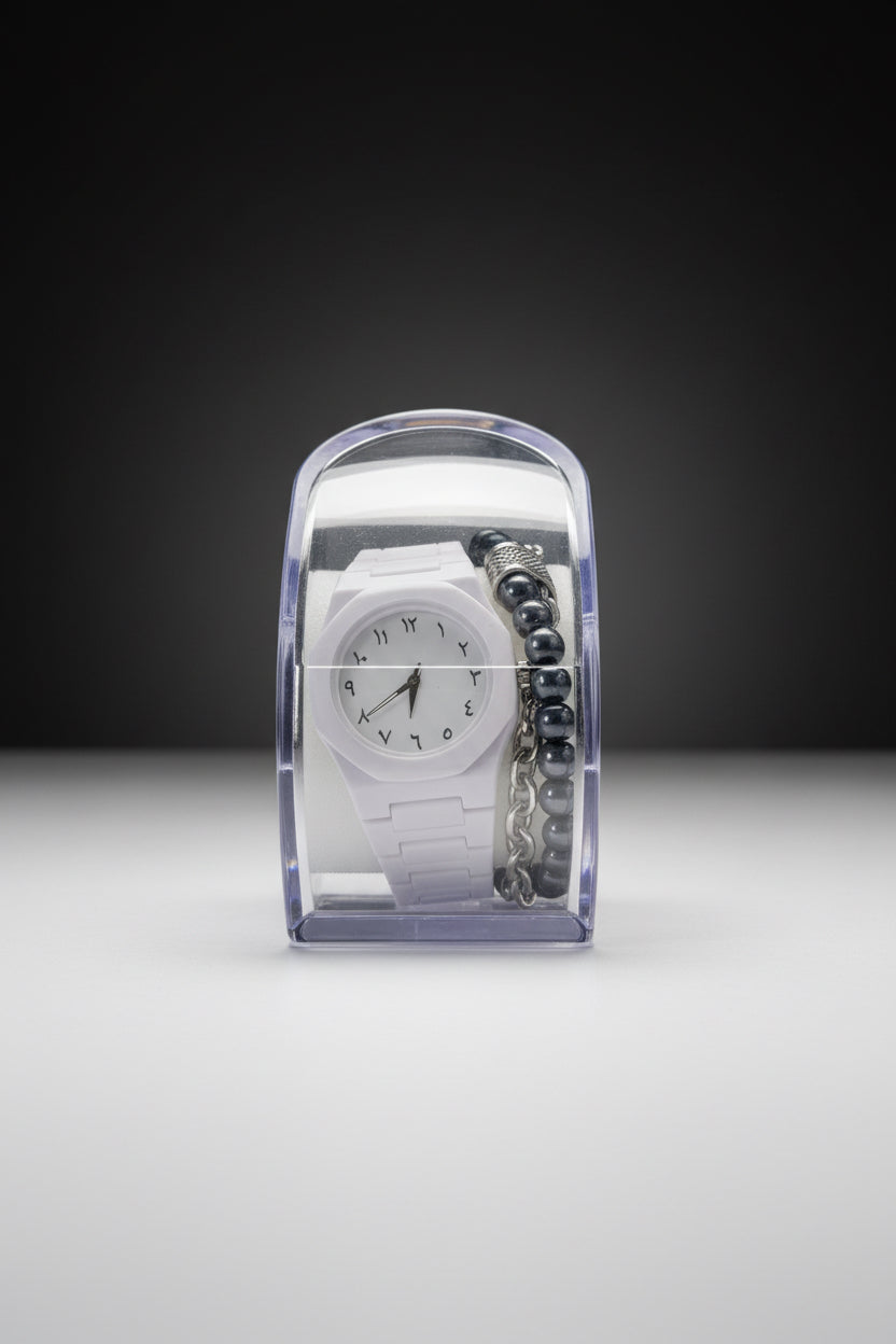 QH ARABIC ANALOGUE WATCH W/BAND 8747C-468